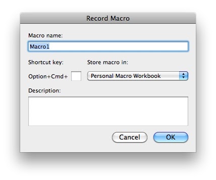 create a macro in excel for mac 2011
